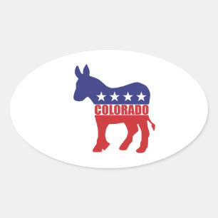 Colorado Democrat Donkey Oval Sticker