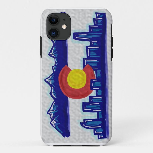 Colorado Denver skyline weather flag iphone 5 case (Back)