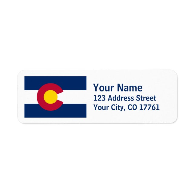 Colorado Drapeau Retourner l'adresse Étiquettes (Devant)
