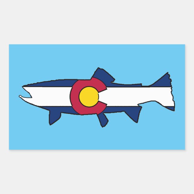 Colorado drapeau truite rectangle stickers (Devant)