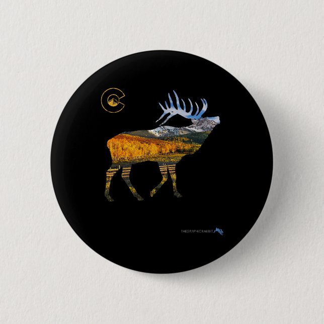 Colorado Elk Hunting  2 Inch Round Button (Front)