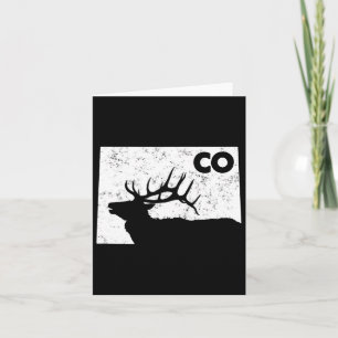 Colorado Elk Hunting - Bull Elk State Shape Card
