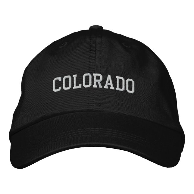 Colorado Embroidered Adjustable Cap Black (Front)