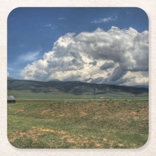 Colorado Farm Square Paper Coaster