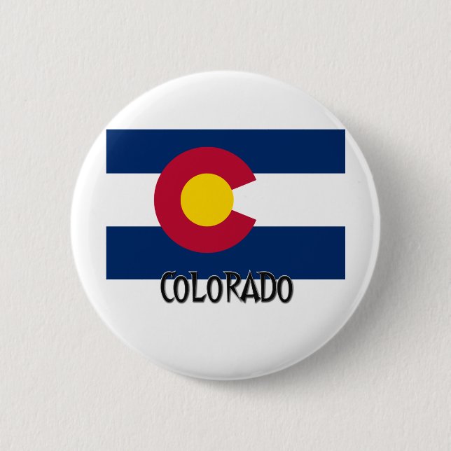 Colorado Flag 2 Inch Round Button (Front)