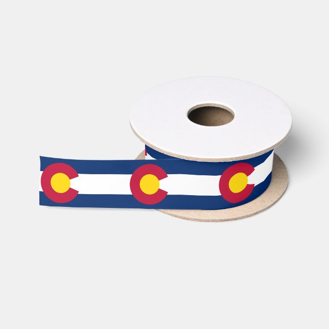 Colorado flag, American state flag ribbon Satin Ribbon (Spool)