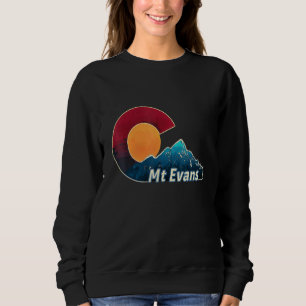 Colorado Flag And Mountain Styled Mount Evans Sweatshirt