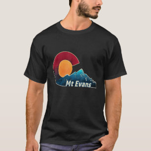Colorado Flag And Mountain Styled Mount Evans T-Shirt