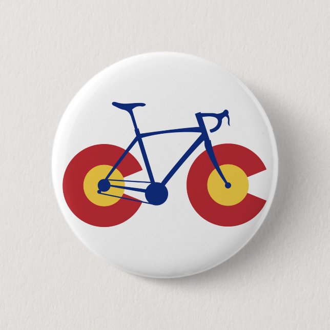 Colorado Flag Bicycle 2 Inch Round Button (Front)
