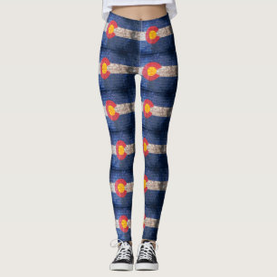Colorado flag brick pattern leggings