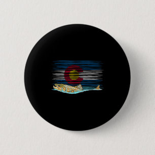 Colorado Flag Brown Trout Fly Fishing Fisherman Vi 2 Inch Round Button