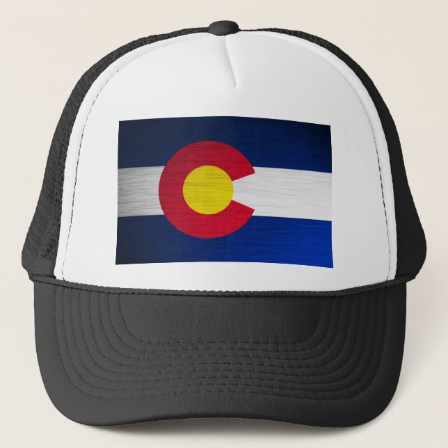 Colorado Flag Brushed Trucker Hat (Front)