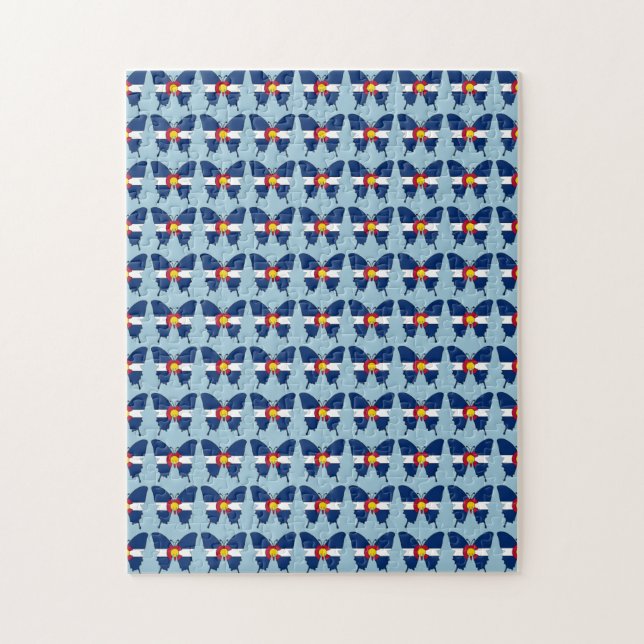 Colorado flag butterfly puzzle (Vertical)