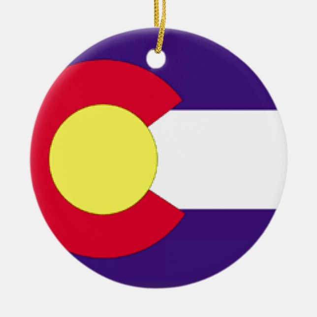Colorado Flag Ceramic Ornament (Front)