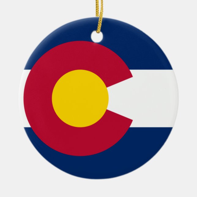 Colorado Flag Ceramic Ornament (Front)
