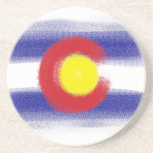 Colorado flag chalk coasters
