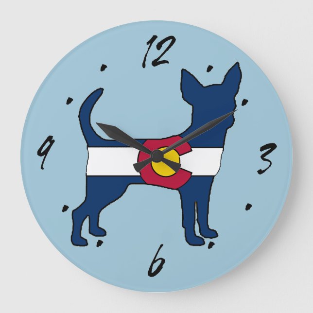 Colorado flag chihuahua wall clock (Front)