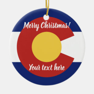 Colorado flag Christmas tree photo ornament