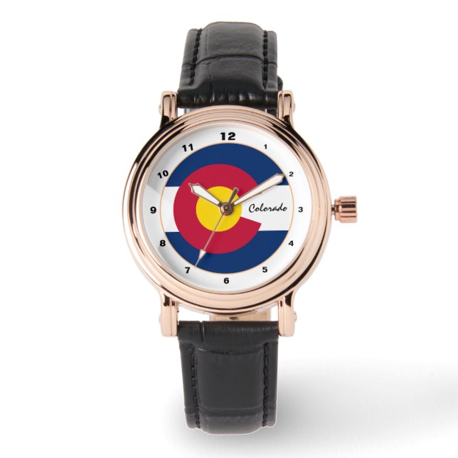 Colorado Flag & Colorado fashion USA /design Watch (Front)