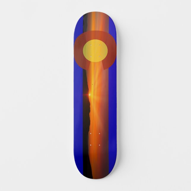 Colorado Flag- Colorado Mountains- 5280 Skateboard (Front)