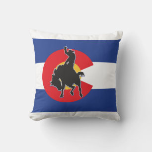 Colorado Flag Cowboy Throw Pillow
