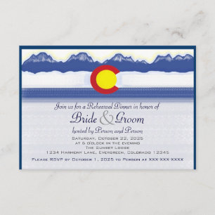 Colorado flag custom rehearsal dinner cards