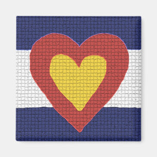 Colorado Flag Heart Magnet
