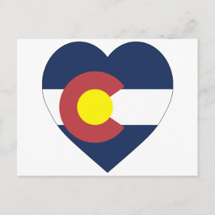Colorado Flag Heart Postcard