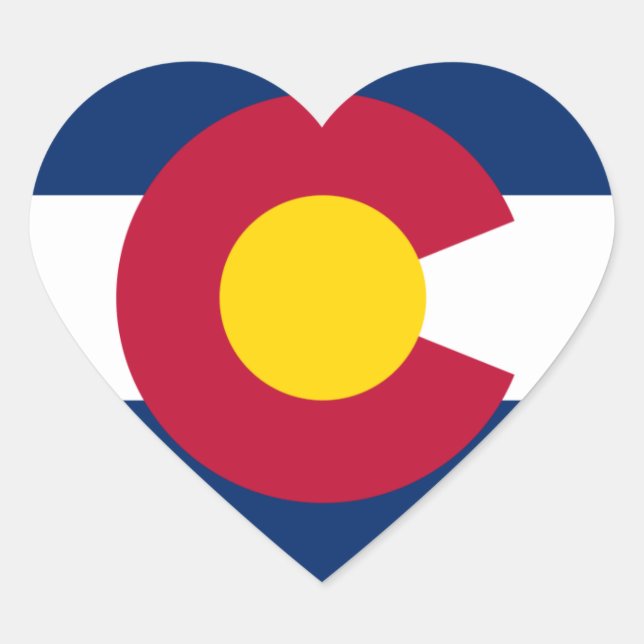 Colorado Flag Heart Sticker (Front)