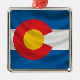 Colorado Flag Metal Ornament