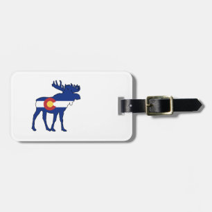 Colorado Flag Moose Luggage Tag