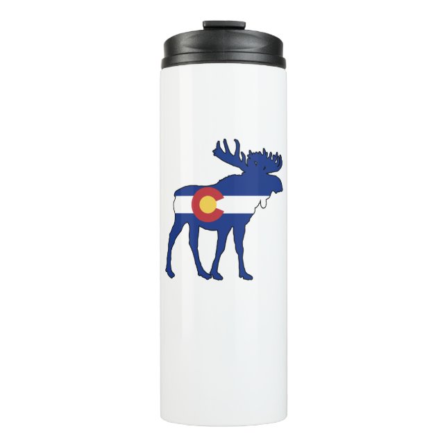 Colorado Flag Moose Thermal Tumbler (Front)
