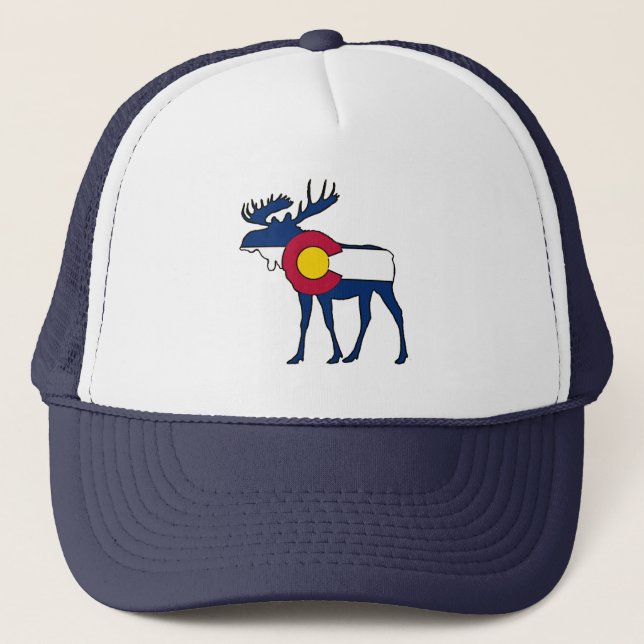Colorado flag moose trucker hat (Front)