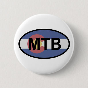 Colorado Flag Mountain Bike 2 Inch Round Button