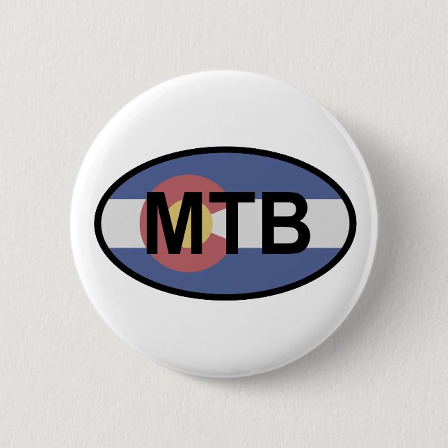 Colorado Flag Mountain Bike 2 Inch Round Button (Front)