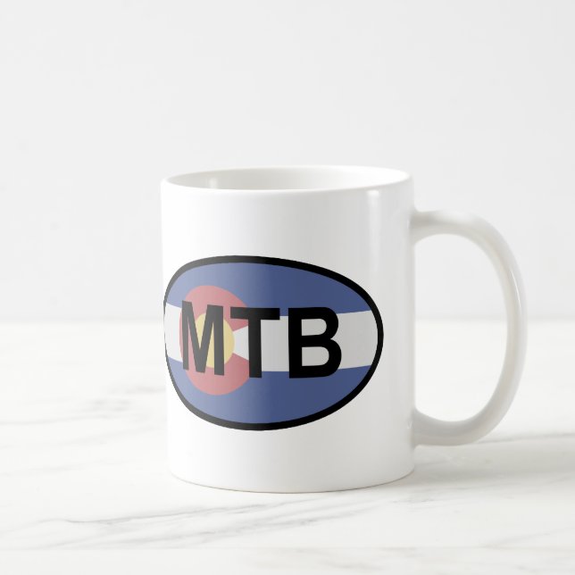 Colorado Flag Mountain Bike Coffee Mug (Right)