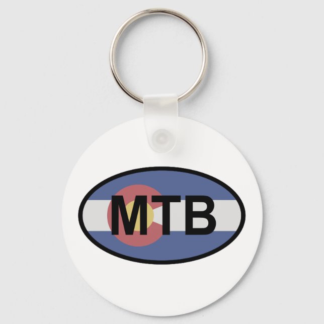 Colorado Flag Mountain Bike Keychain (Front)