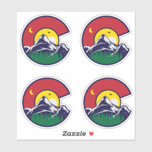Colorado Flag Mountain Moon