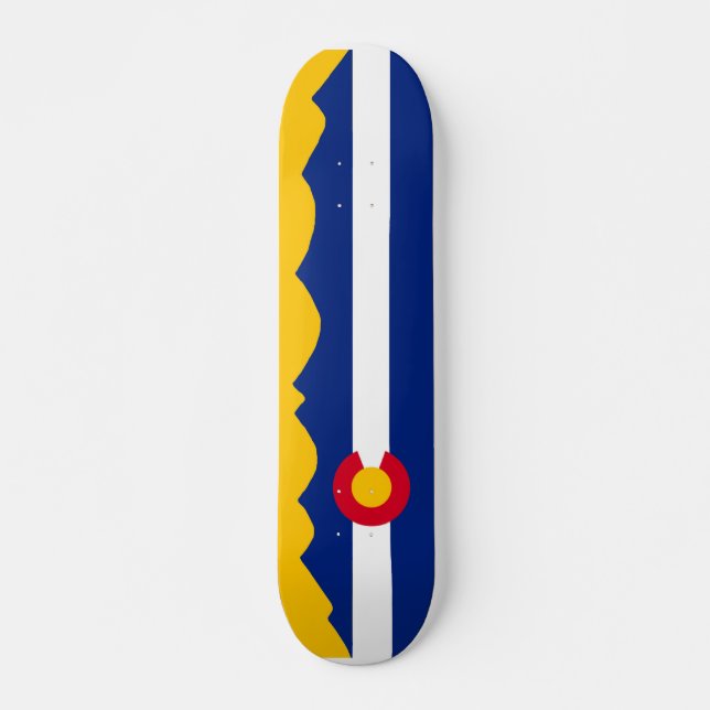 Colorado Flag Mountain Range Skate Deck (Front)