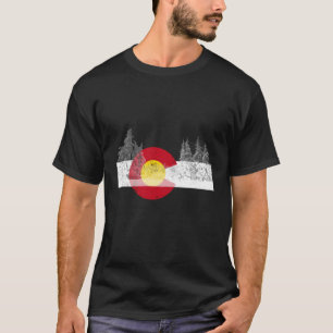 Colorado Flag Mountain Ski Trees Outdoor T-Shirt