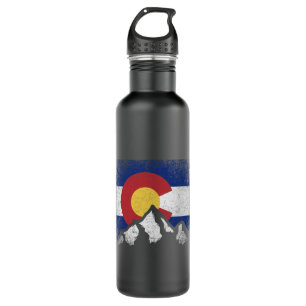 Colorado Flag Mountain Ski Winter Gift Hiker Hikin 710 Ml Water Bottle