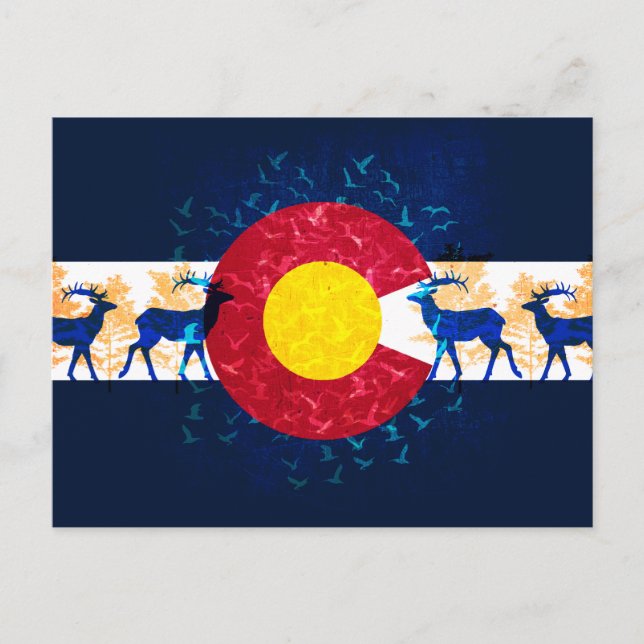 Colorado flag nature art scenery postcard (Front)
