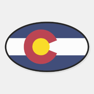 Colorado Flag Oval Sticker
