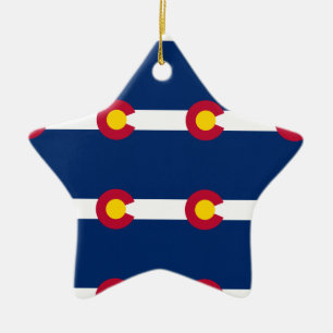Colorado Flag Pattern Ceramic Ornament