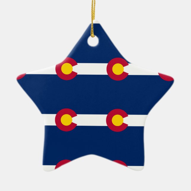 Colorado Flag Pattern Ceramic Ornament (Front)