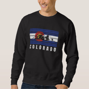 Colorado Flag retro sunset Mountains, outdoors Col Sweatshirt