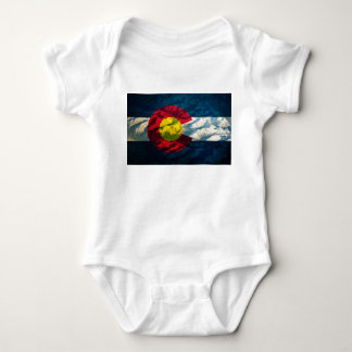 Colorado flag Rock Mountains Baby Bodysuit