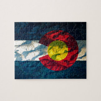 Colorado flag Rock Mountains Jigsaw Puzzle