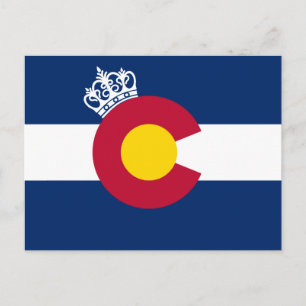 Colorado flag royal crown postcard