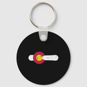 Colorado Flag Snowboard Powder Snow Ski Aspen Snow Keychain